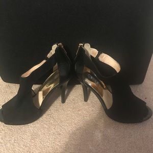 MIchael Kors black peep toes heels